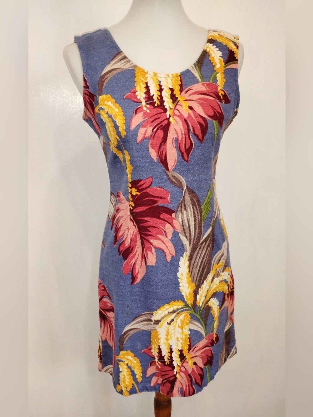 HAWAIIAN BARK CLOTH SUMMER DRESS - Picture 4 of 7